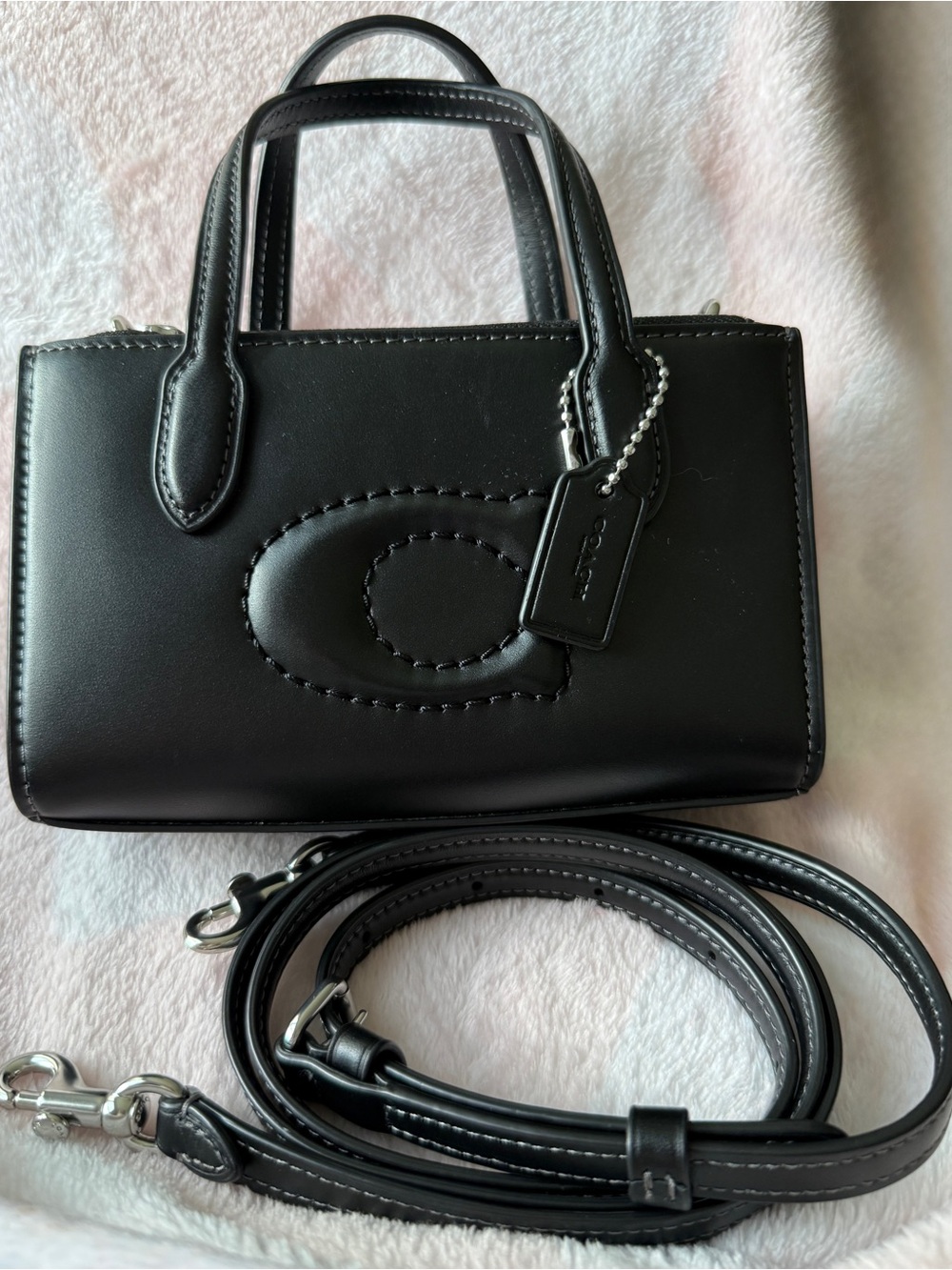 Coach Black Mini Leather Satchel Crossbody NWOT   Silver hardware. - Picture 2 of 8